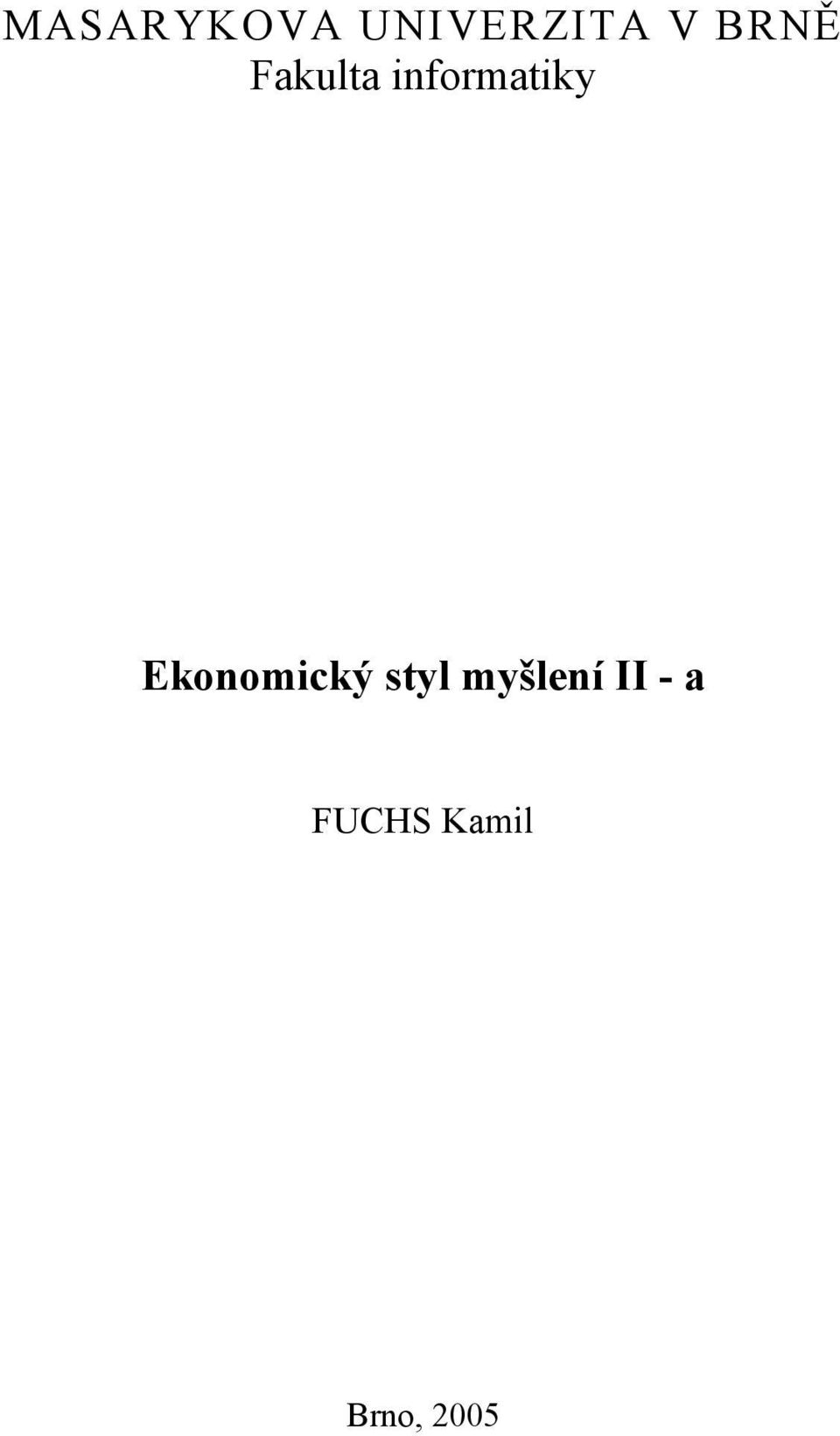 Ekonomický styl myšlení