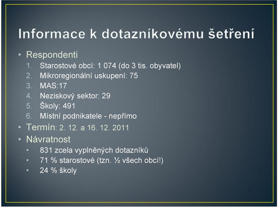 Školy: 491 6. Místní podnikatele - nepřímo Termín: 2. 12.