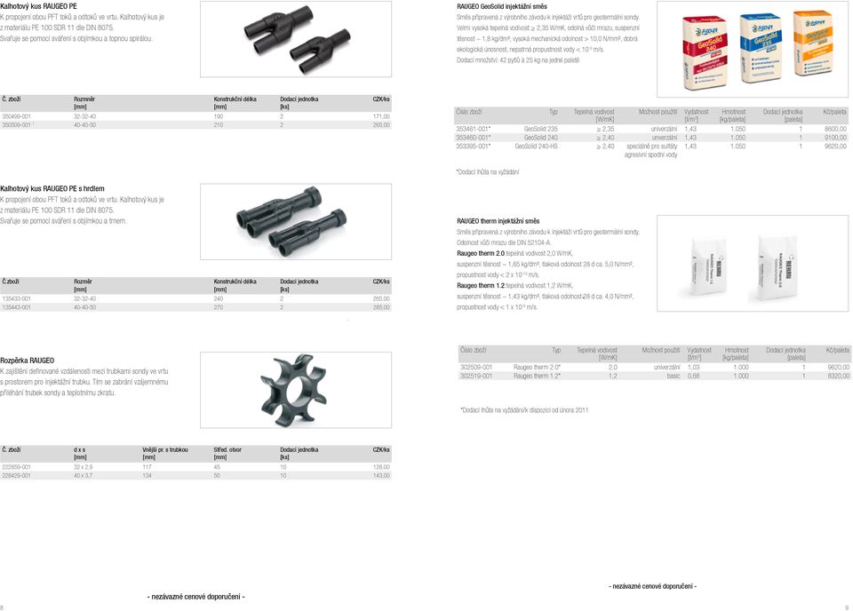 Velmi vysoká tepelná vodivost 2,35 W/mK, odolná vůči mrazu, suspenzní těsnost ~ 1,8 kg/dm³, vysoká mechanická odolnost > 10,0 N/mm², dobrá ekologická únosnost, nepatrná propustnost vody < 10-9 m/s.