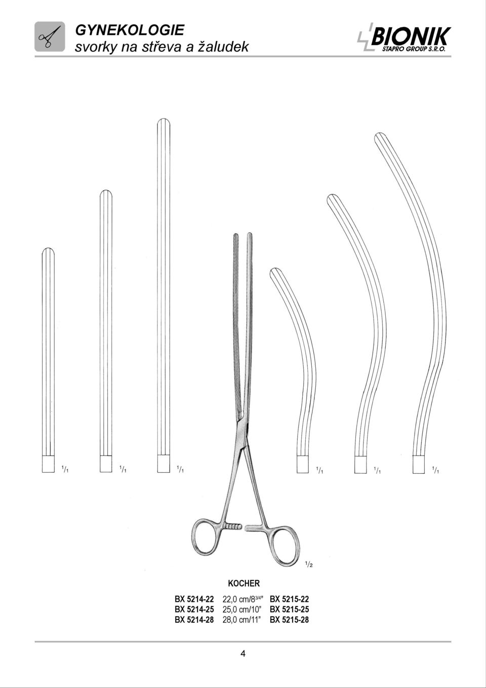 KOCHER 3/4,0 cm/8 25,0 cm/10