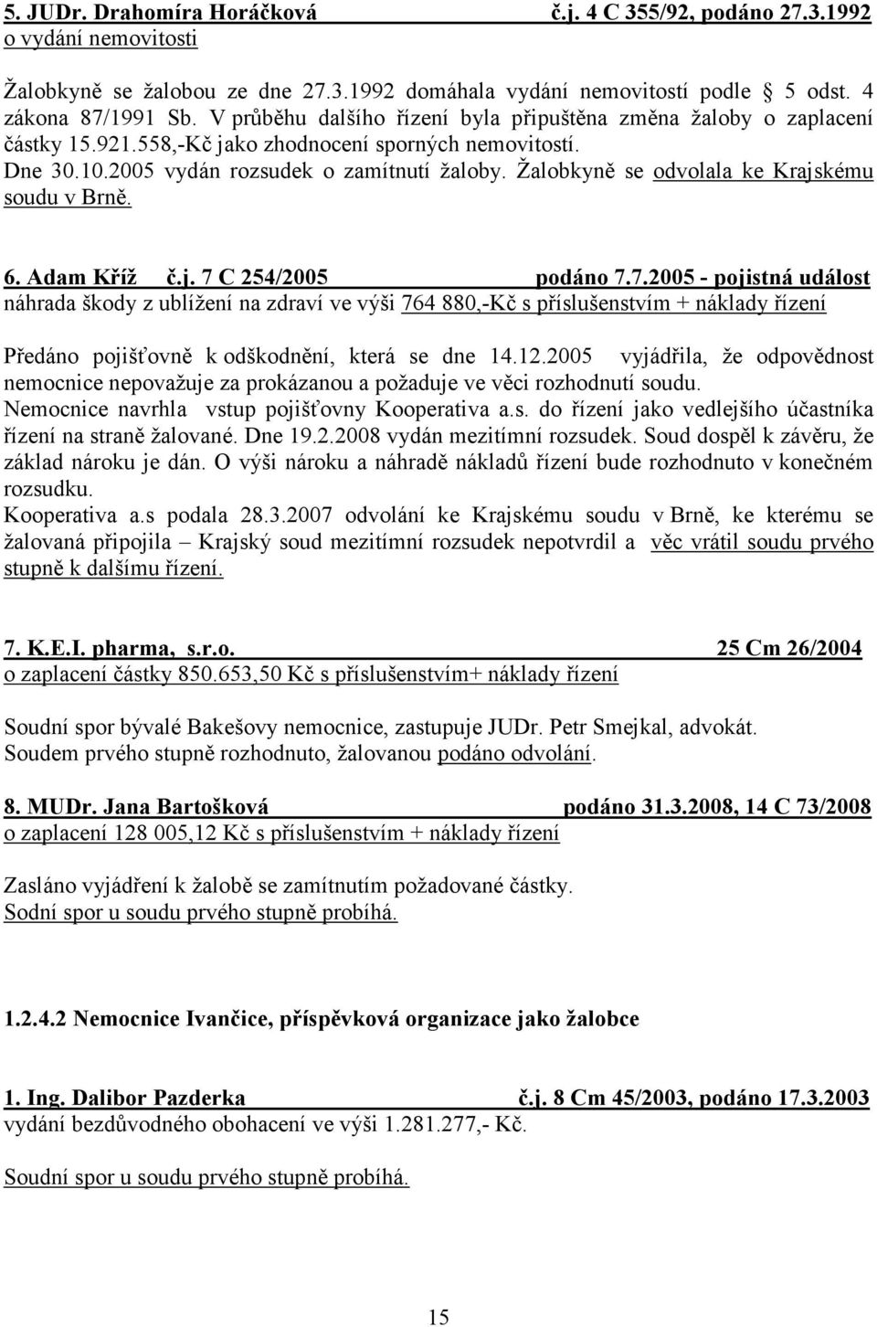 Žalobkyně se odvolala ke Krajskému soudu v Brně. 6. Adam Kříž č.j. 7 