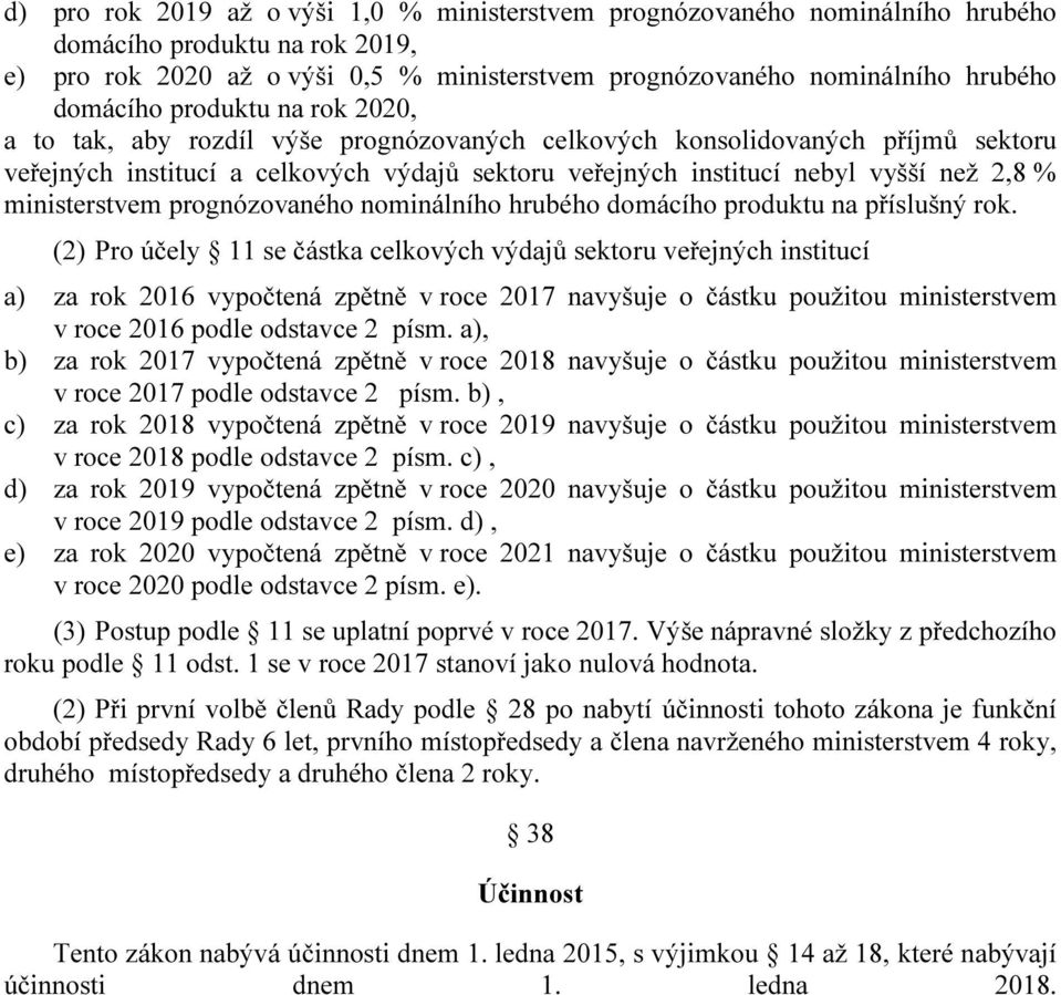 % ministerstvem prognózovaného nominálního hrubého domácího produktu na příslušný rok.