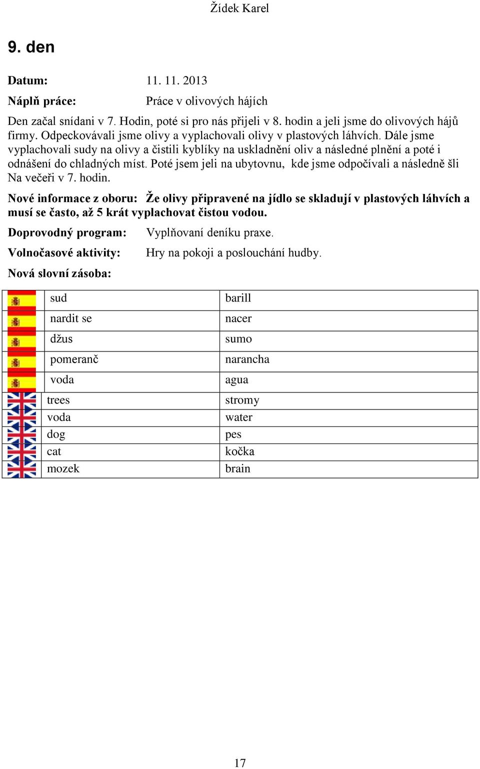 Poté jsem jeli na ubytovnu, kde jsme odpočívali a následně šli Na večeři v 7. hodin.