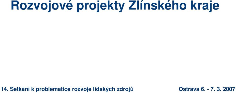 rozvoje lidských