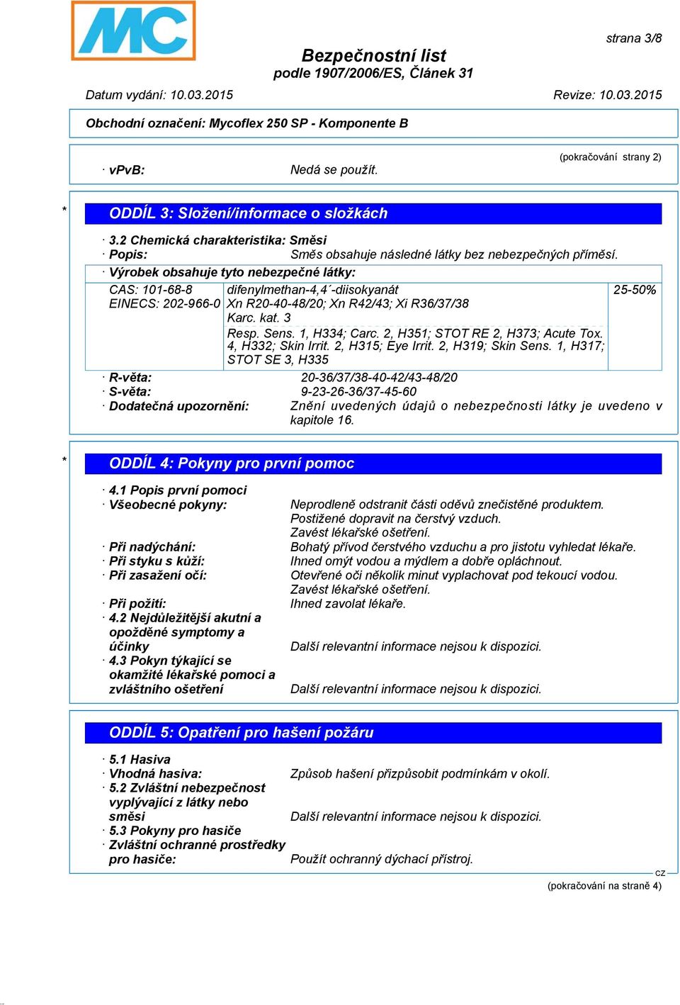 2, H351; STOT RE 2, H373; Acute Tox. 4, H332; Skin Irrit. 2, H315; Eye Irrit. 2, H319; Skin Sens.