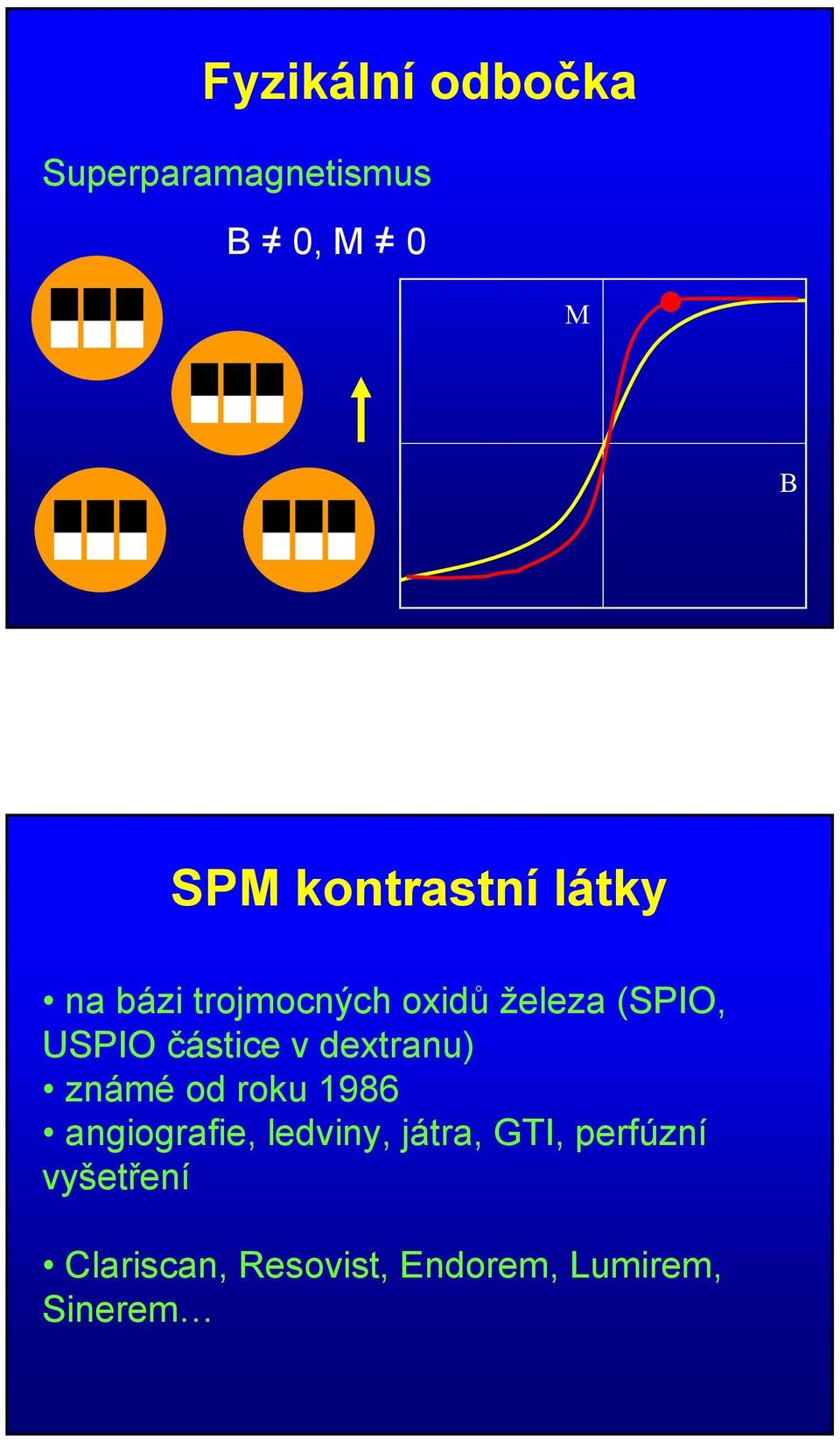 částice v dextranu) známé od roku 1986 angiografie, ledviny,