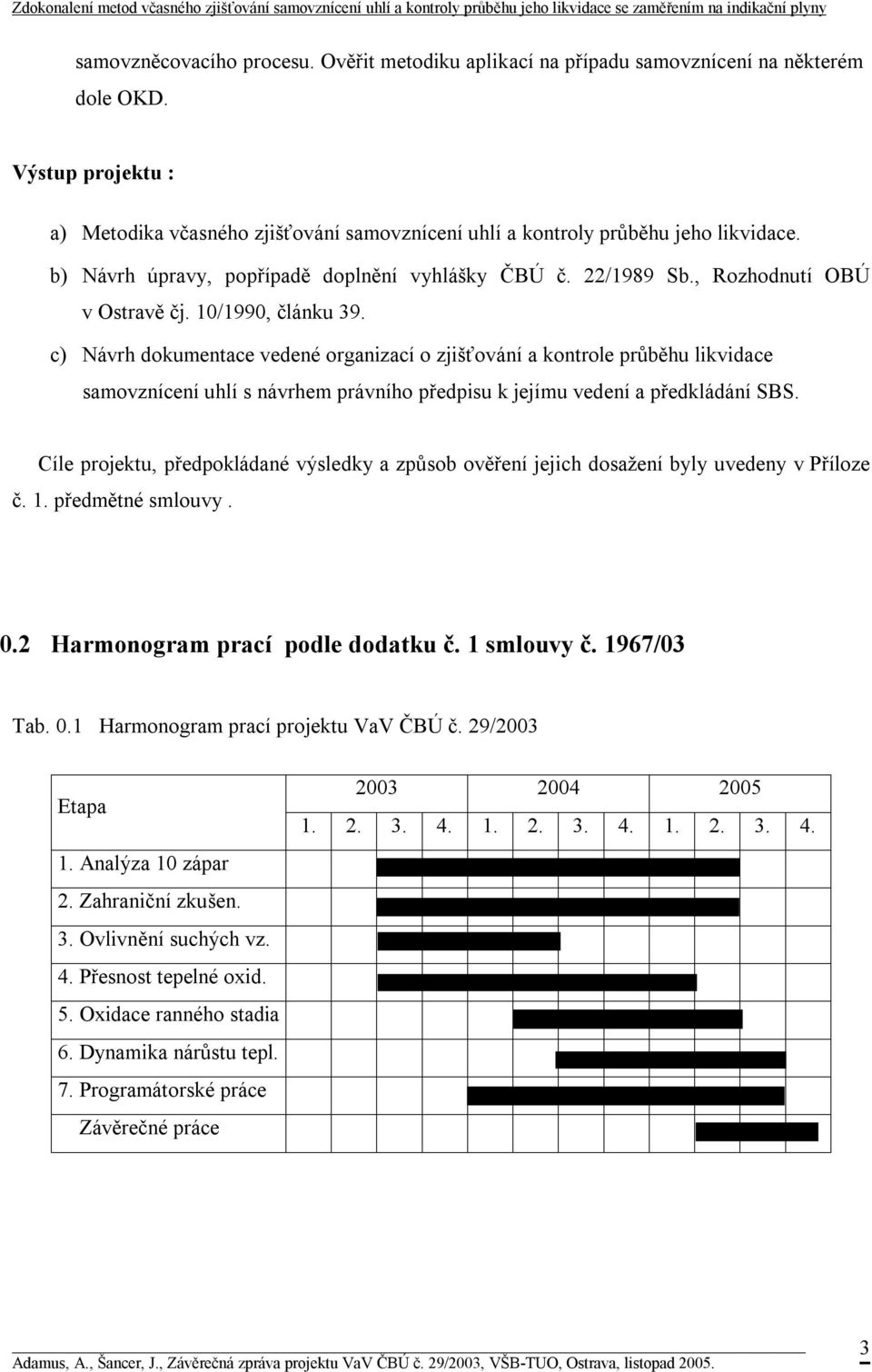 c) Návrh dokumentace vedené organizací o zjišťování a kontrole průběhu likvidace samovznícení uhlí s návrhem právního předpisu k jejímu vedení a předkládání SBS.