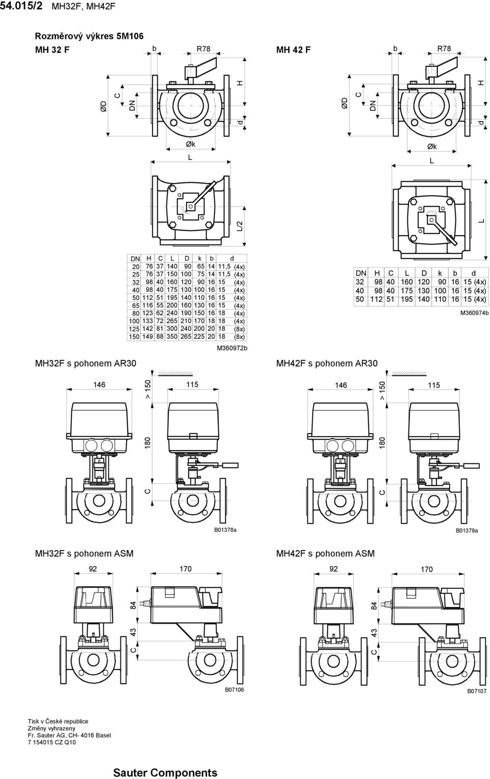 11,5 15 15 15 15 18 18 18 18 (4x) (4x) (4x) (4x) (4x) (4x) (4x) (4x) (8x) (8x) M360972b DN 32 40 50 H 98 98 112 MH42F s pohonem R30 40 40 51 160 175 195 D 120 130 140 146 115 > 150 k 90 100 110 b 16