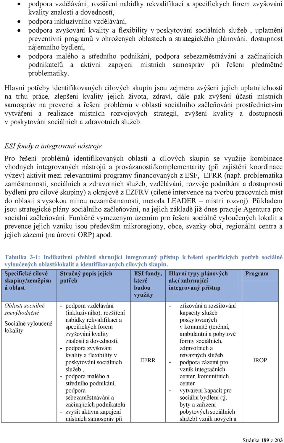 sebezaměstnávání a začínajících podnikatelů a aktivní zapojení místních samospráv při řešení předmětné problematiky.