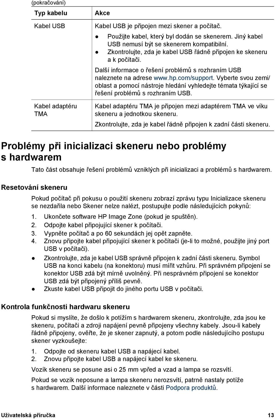 Vyberte svou zemi/ oblast a pomocí nástroje hledání vyhledejte témata týkající se řešení problémů s rozhraním USB.