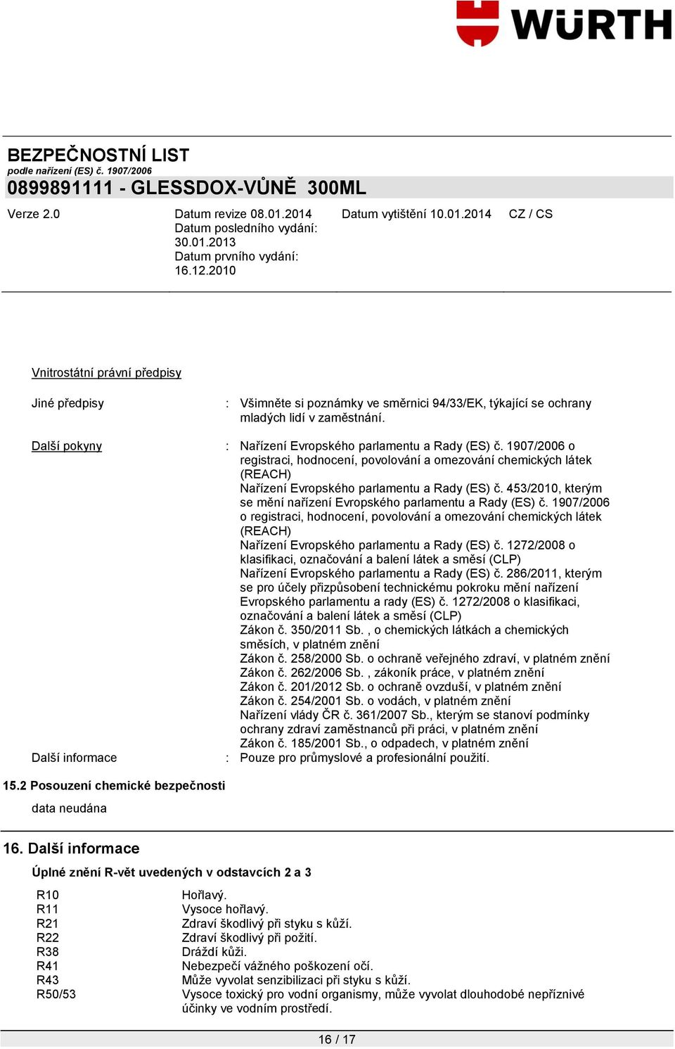 453/2010, kterým se mění nařízení Evropského parlamentu a Rady (ES) č. 1907/2006 o registraci, hodnocení, povolování a omezování chemických látek (REACH) Nařízení Evropského parlamentu a Rady (ES) č.