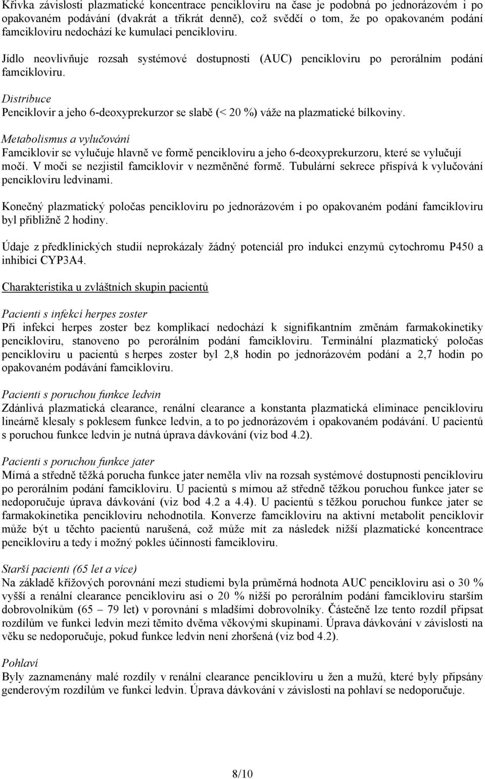 Distribuce Penciklovir a jeho 6-deoxyprekurzor se slabě (< 20 %) váže na plazmatické bílkoviny.