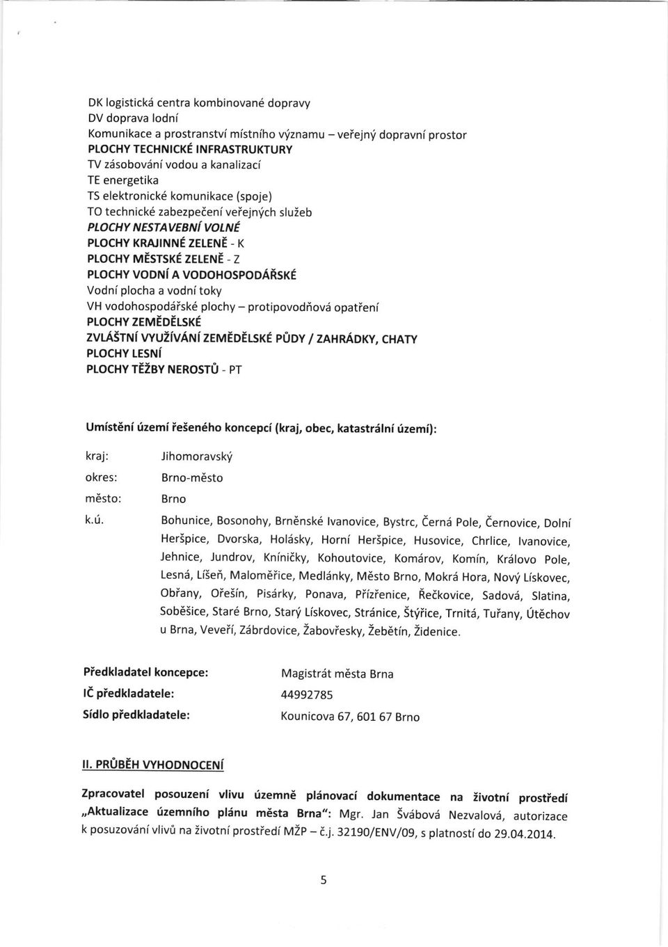 OCHY VODNI A VOOOHOSPODAfu KE Vodni plocha a vodnitoky VH vodohospodiiskd plochy - protapovodriovii opatieni PLOCHY ZEMEDE[5K zv[asrni vyuzivanl zemeoel.sl(e pody / zahmdky, chaw PTOCHY LESNI PI.