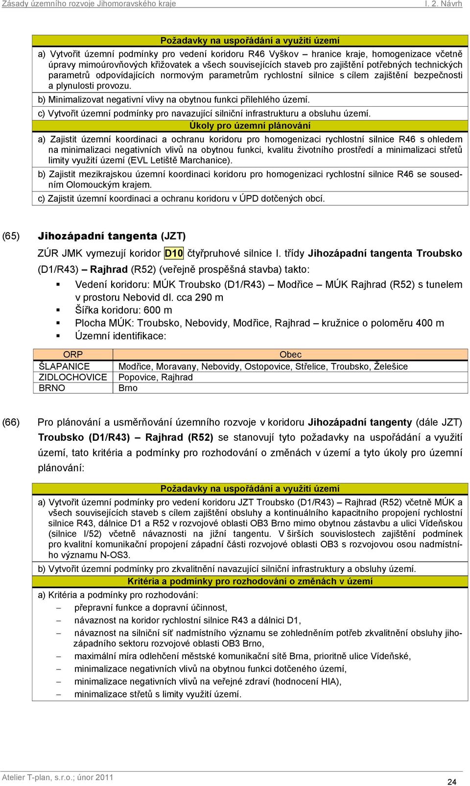 c) Vytvořit územní podmínky pro navazující silniční infrastrukturu a obsluhu území.