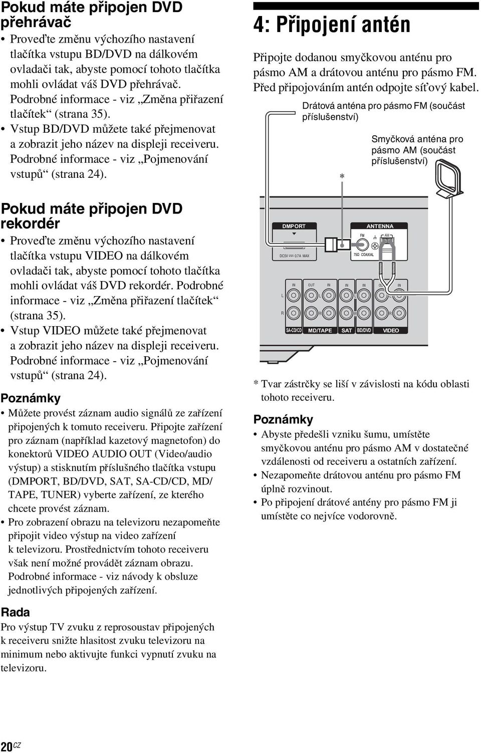 Podrobné informace - viz Pojmenování vstupů (strana 24).