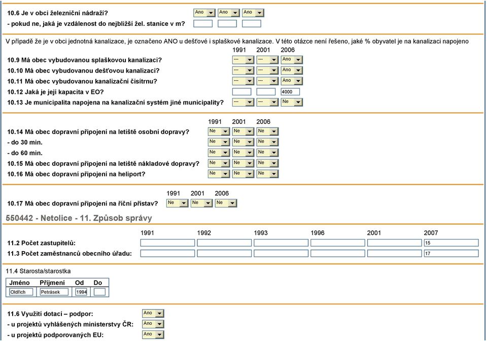 --- --- 10.12 Jaká je její kapacita v EO? 4000 10.13 Je municipalita napojena na kanalizační systém jiné municipality? --- --- 10.14 Má obec dopravní připojení na letiště osobní dopravy? - do 30 min.