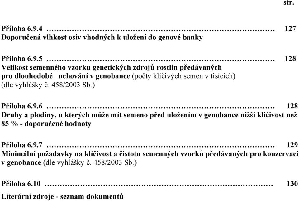 5 128 Velikost semenného vzorku genetických zdrojů rostlin předávaných pro dlouhodobé uchování v genobance (počty klíčivých semen v tisících) (dle