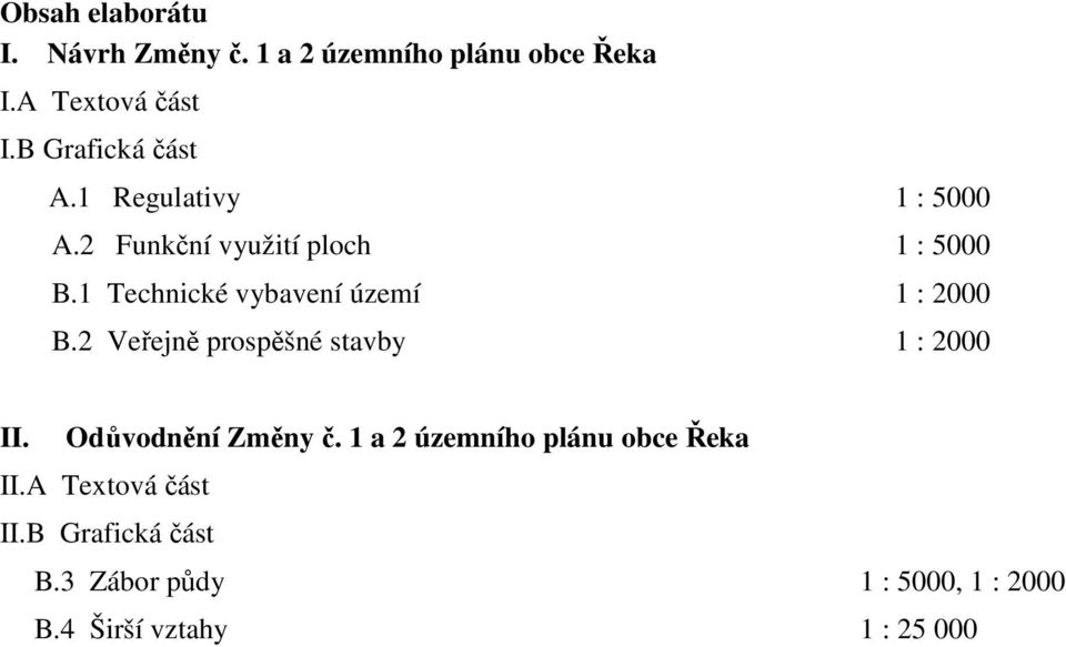 1 Technické vybavení území 1 : 2000 B.2 Veřejně prospěšné stavby 1 : 2000 II. Odůvodnění Změny č.