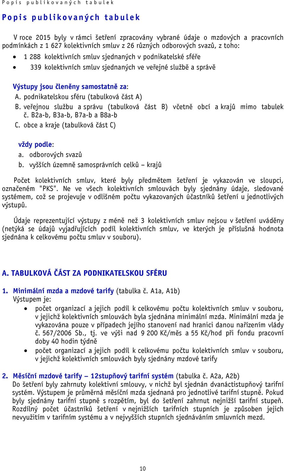 podnikatelskou sféru (tabulková část A) B. veřejnou službu a správu (tabulková část B) včetně obcí a krajů mimo tabulek č. B2a-b, B3a-b, B7a-b a B8a-b C. obce a kraje (tabulková část C) vždy podle: a.