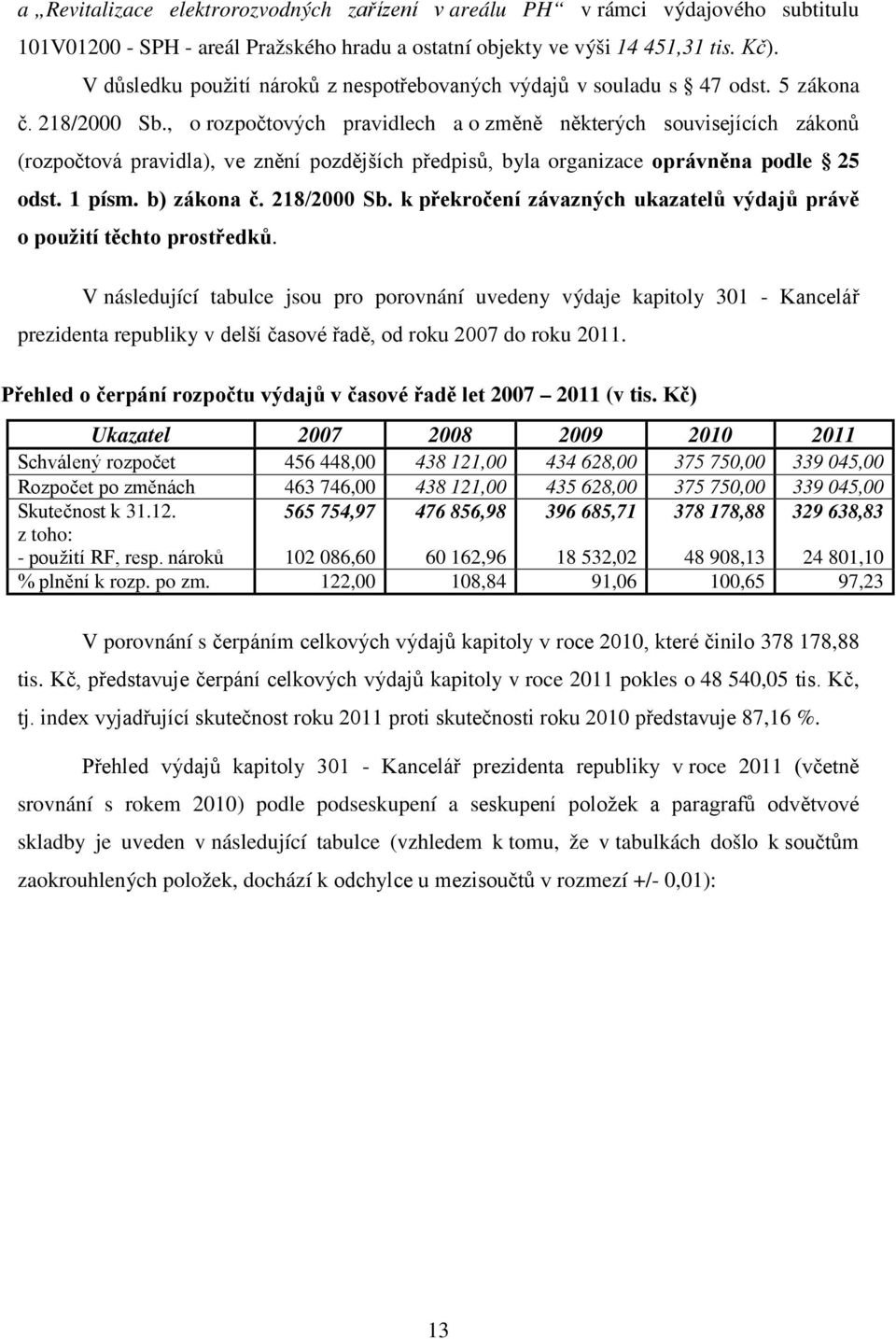 , o rozpočtových pravidlech a o změně některých souvisejících zákonů (rozpočtová pravidla), ve znění pozdějších předpisů, byla organizace oprávněna podle 25 odst. 1 písm. b) zákona č. 218/2000 Sb.