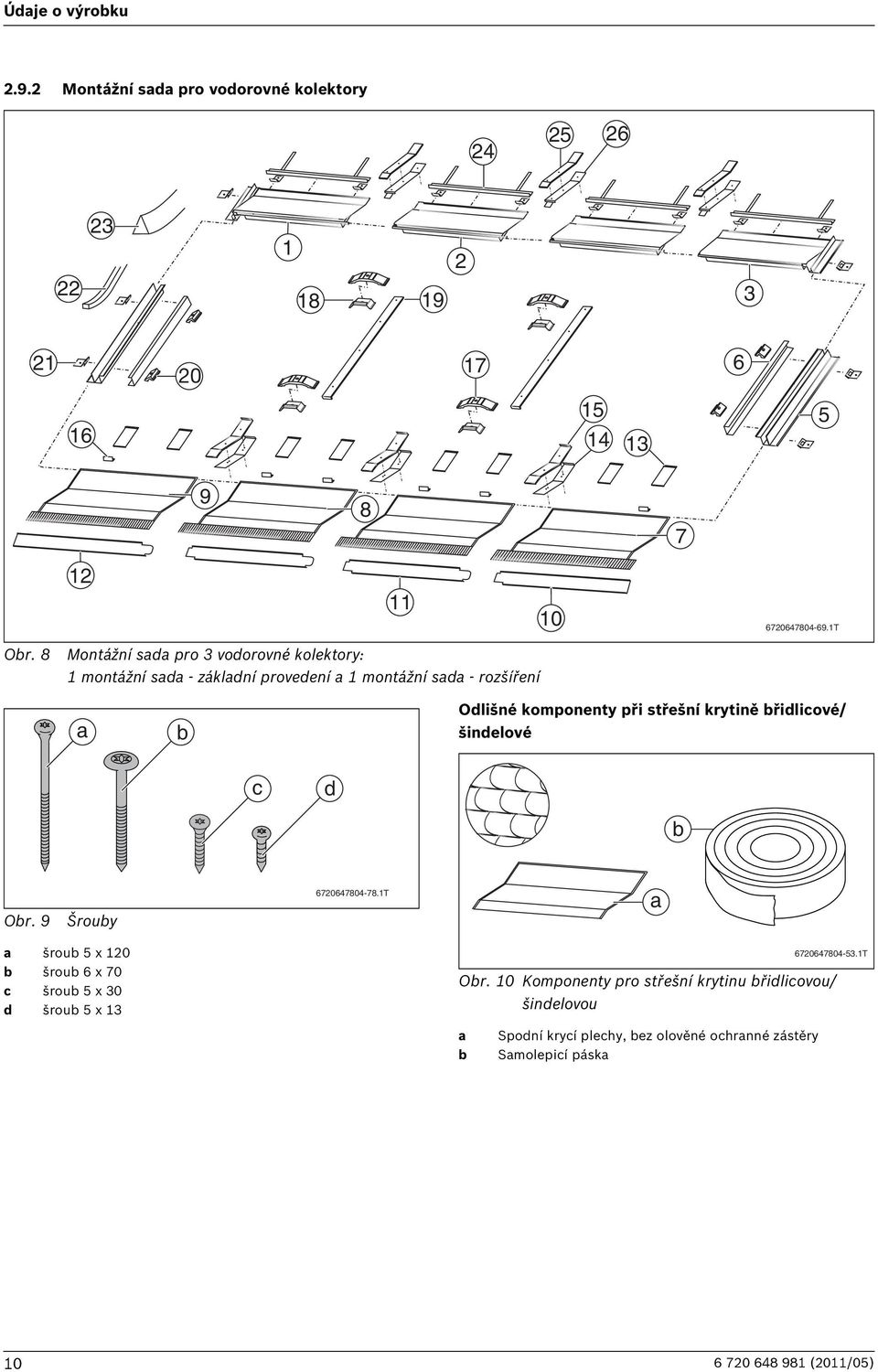 střešní krytině břidlicové/ šindelové c d b Obr. 9 Šrouby 670647804-78.