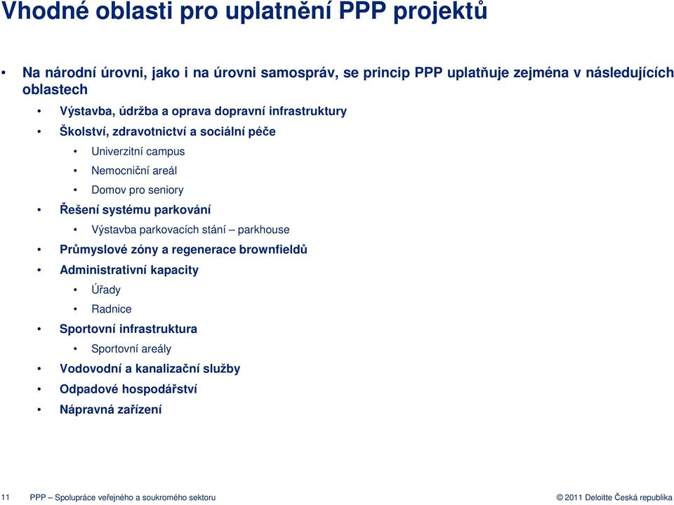 Řešení systému parkování Výstavba parkovacích stání parkhouse Průmyslové zóny a regenerace brownfieldů Administrativní kapacity Úřady Radnice