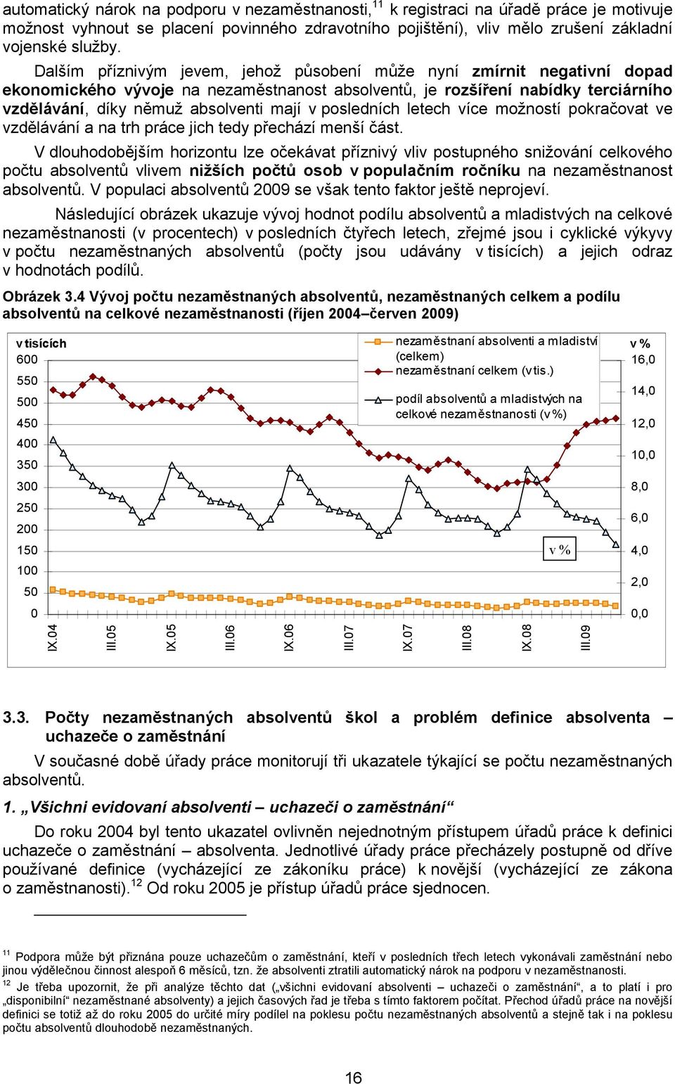 posledních letech více možností pokračovat ve vzdělávání a na trh práce jich tedy přechází menší část.