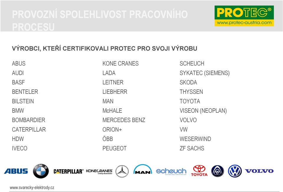 SKODA BENTELER LIEBHERR THYSSEN BILSTEIN MAN TOYOTA BMW McHALE VISEON (NEOPLAN)