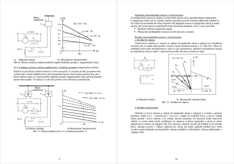 rozszích. V rozshu od nuly po jmenovitou rychlost jde o řízení npětím kotvy při konstntním buzení. Nd rychlost jmenovitou, jde o řízení odbuzováním, tj.