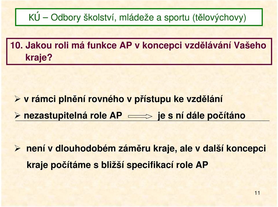 role AP je s ní dále počítáno není v dlouhodobém záměru kraje,