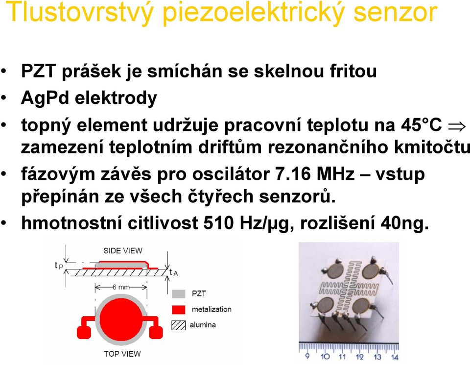 teplotním driftům rezonančního kmitočtu fázovým závěs pro oscilátor 7.