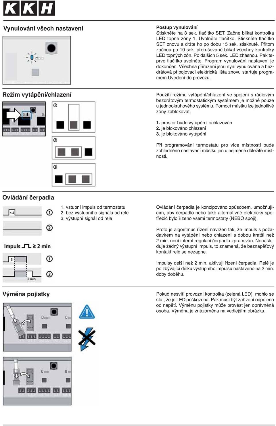 Všechna přiřazení jsou nyní vynulována a bezdrátová připojovací elektrická lišta znovu startuje programem Uvedení do provozu.