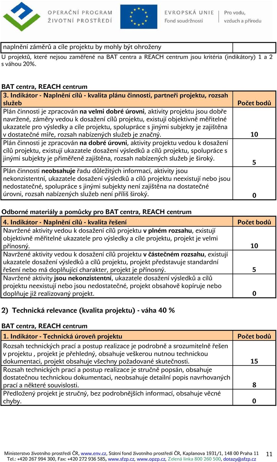 cílů projektu, existují objektivně měřitelné ukazatele pro výsledky a cíle projektu, spolupráce s jinými subjekty je zajištěna v dostatečné míře, rozsah nabízených služeb je značný.