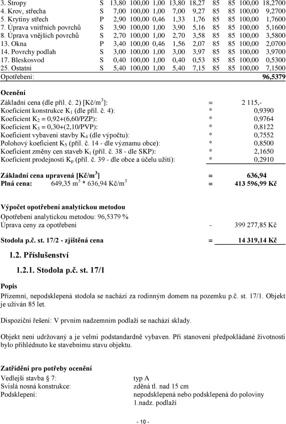 Okna P 3,40 100,00 0,46 1,56 2,07 85 85 100,00 2,0700 14. Povrchy podlah S 3,00 100,00 1,00 3,00 3,97 85 85 100,00 3,9700 17. Bleskosvod S 0,40 100,00 1,00 0,40 0,53 85 85 100,00 0,5300 25.