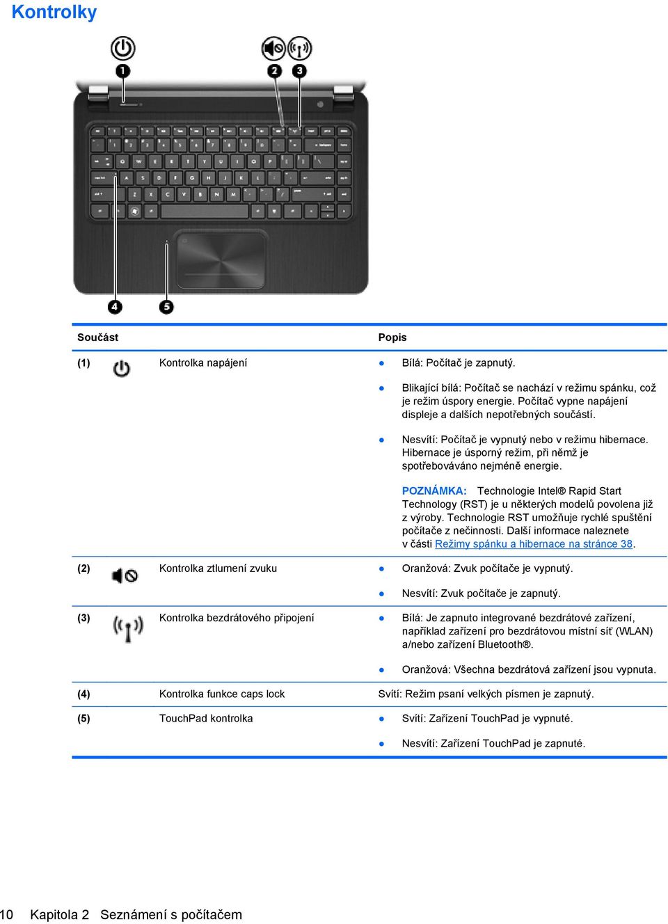 POZNÁMKA: Technologie Intel Rapid Start Technology (RST) je u některých modelů povolena již z výroby. Technologie RST umožňuje rychlé spuštění počítače z nečinnosti.