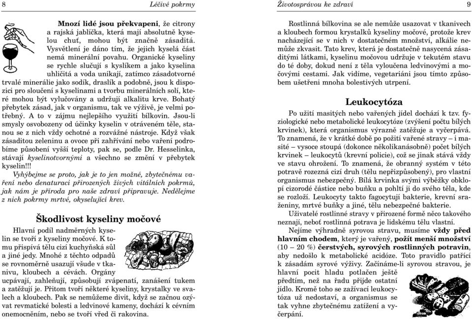 kyselinami a tvorbu minerálních solí, které mohou být vyluèovány a udržují alkalitu krve. Bohatý pøebytek zásad, jak v organismu, tak ve výživì, je velmi potøebný.