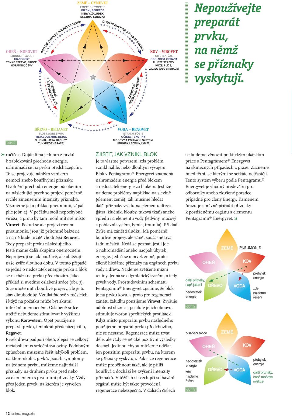 Uvolnění přechodu energie působením na následující prvek se projeví poměrně rychle zmenšením intenzity příznaků. Vezměme jako příklad pneumonii, zápal plic (obr. 2).