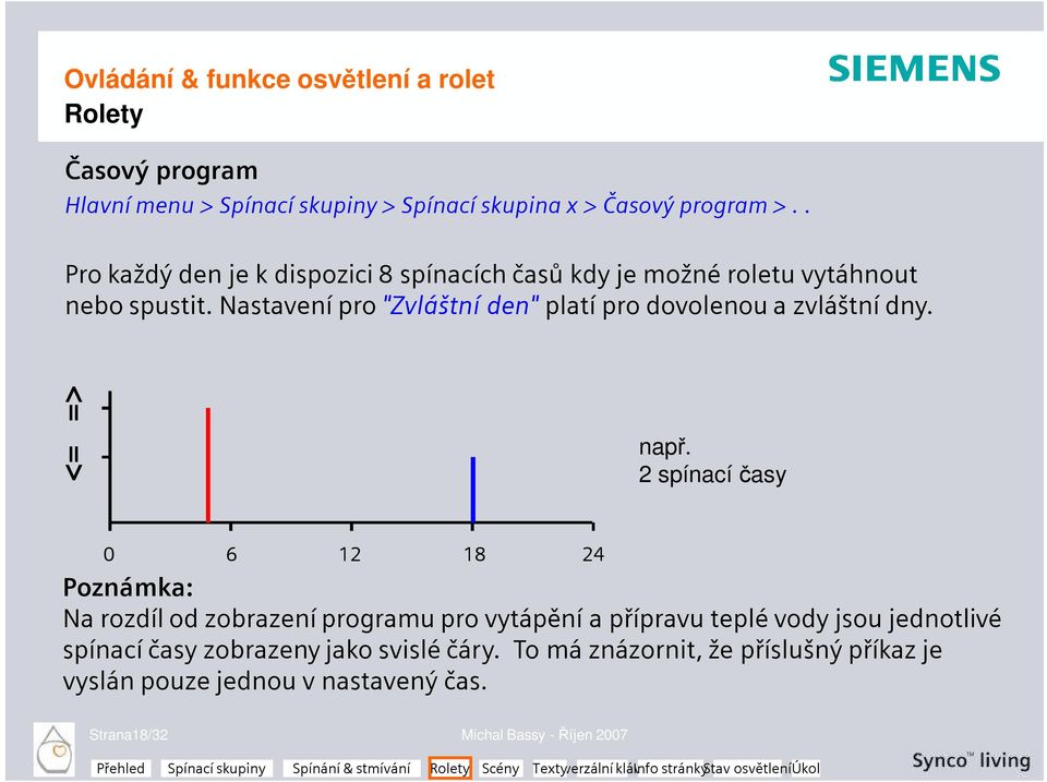 Nastavení pro "Zvláštní den" platí pro dovolenou a zvláštní dny. <= => např.