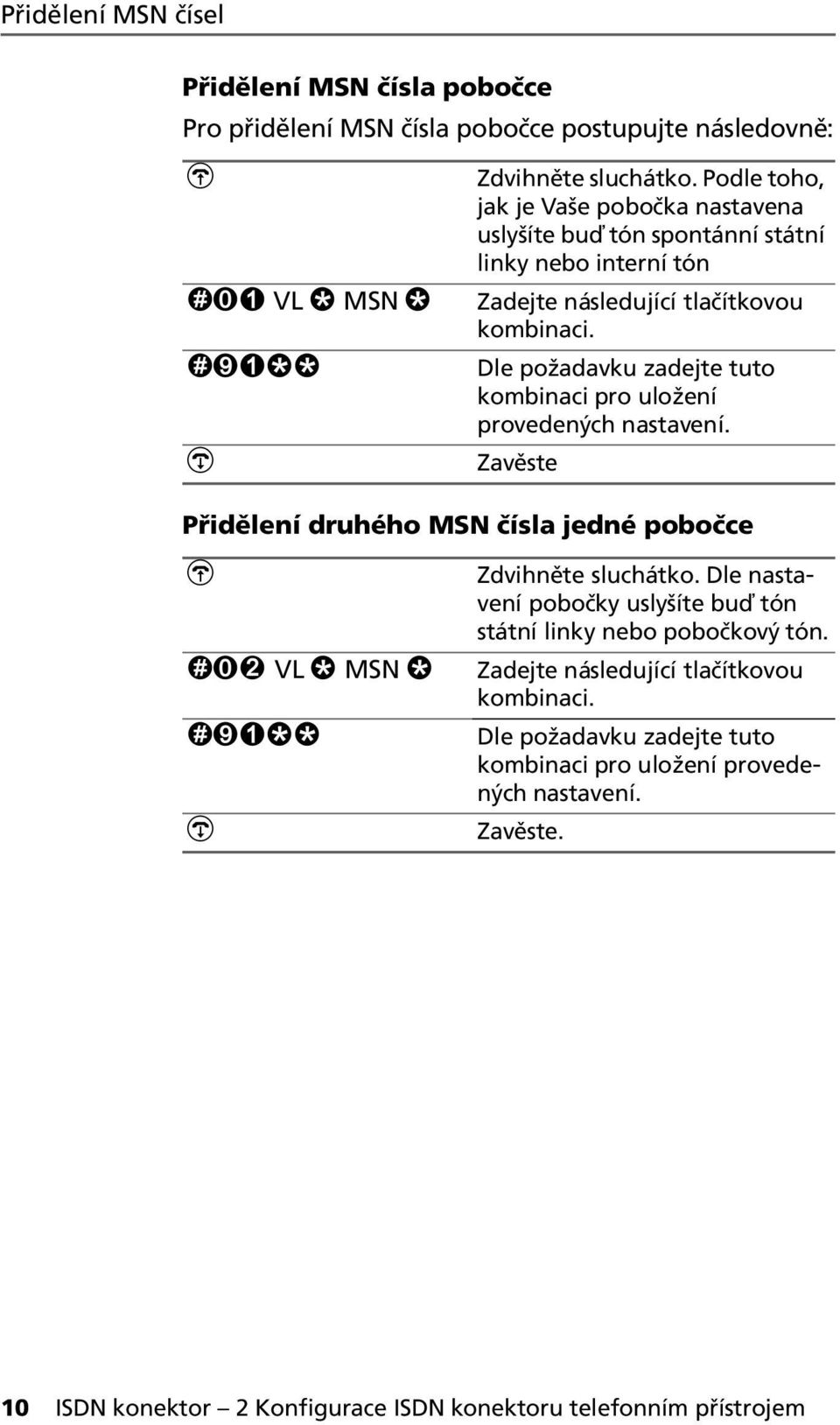 Dle požadavku zadejte tuto kombinaci pro uložení provedených nastavení.