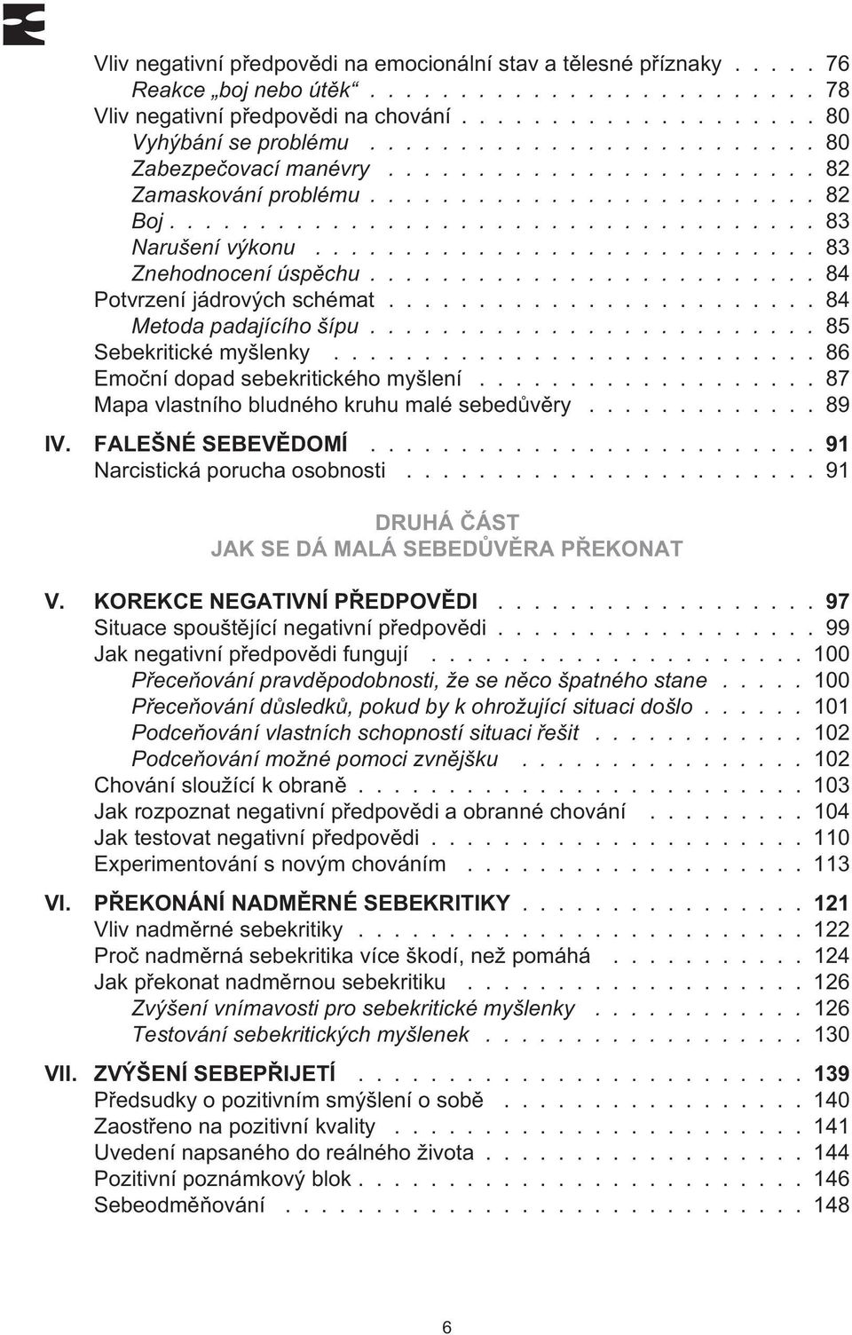 ........................... 83 Znehodnocení úspìchu......................... 84 Potvrzení jádrových schémat........................ 84 Metoda padajícího šípu......................... 85 Sebekritické myšlenky.