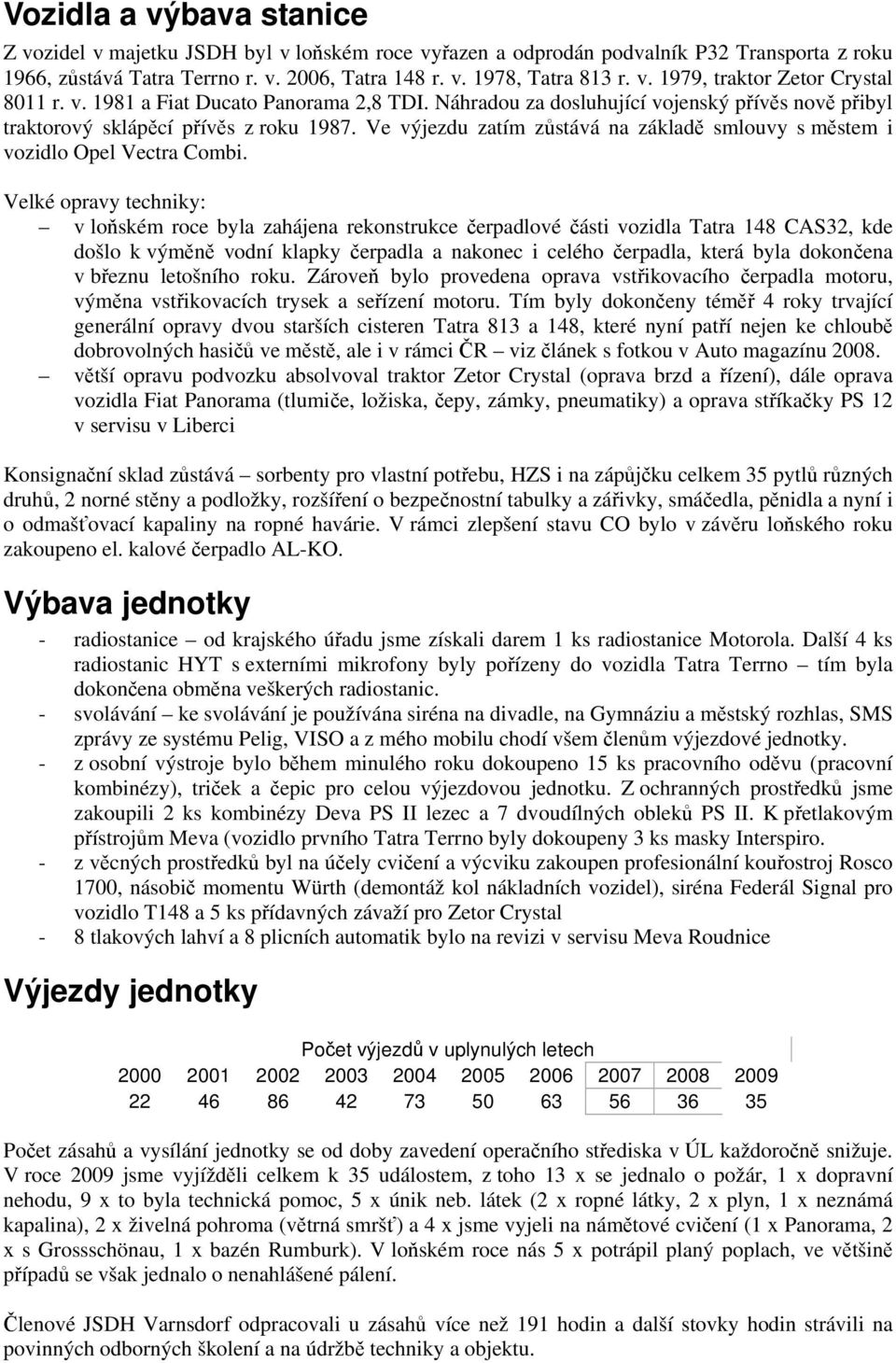 Ve výjezdu zatím zůstává na základě smlouvy s městem i vozidlo Opel Vectra Combi.