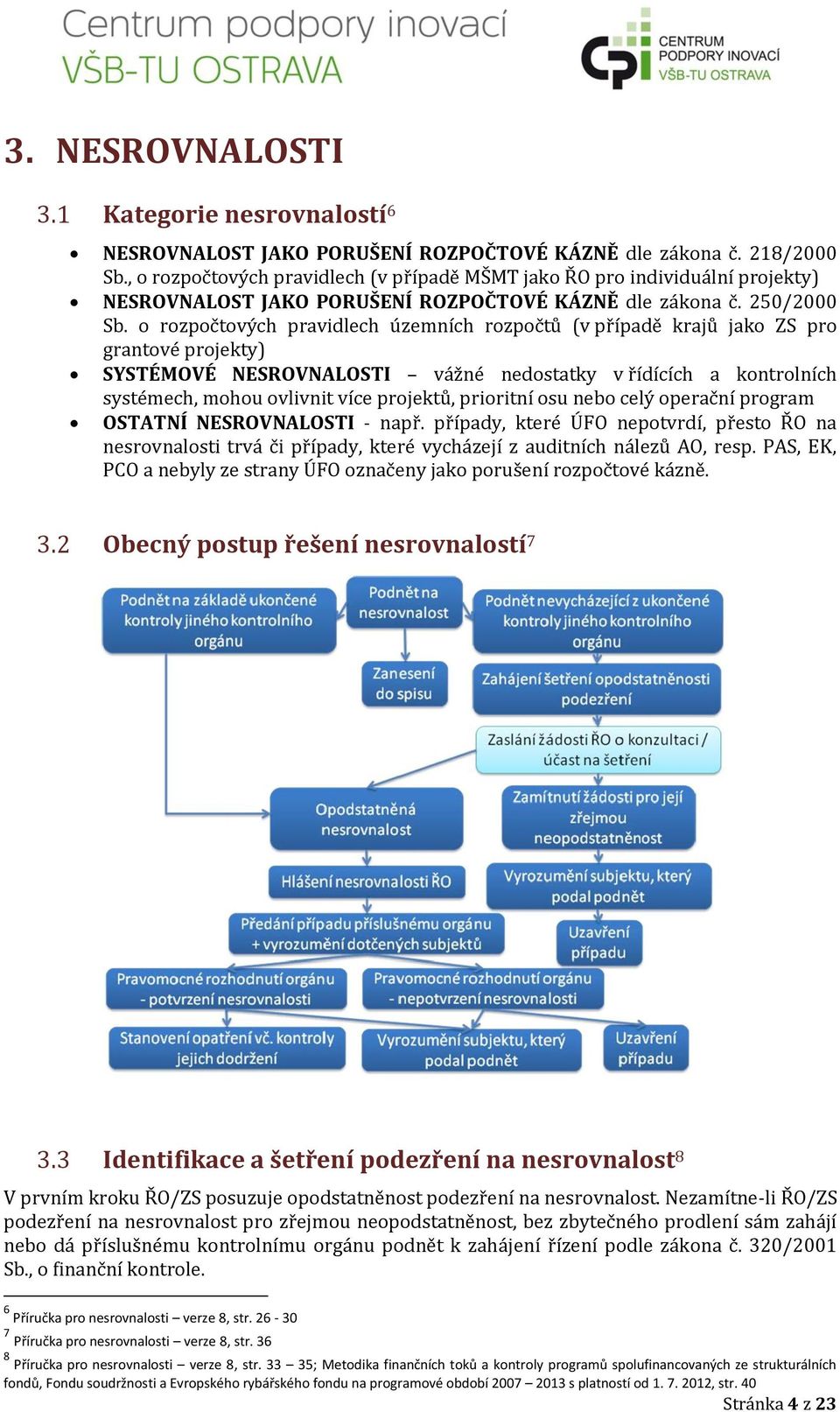 o rozpočtových pravidlech územních rozpočtů (v případě krajů jako ZS pro grantové projekty) SYSTÉMOVÉ NESROVNALOSTI vážné nedostatky v řídících a kontrolních systémech, mohou ovlivnit více projektů,