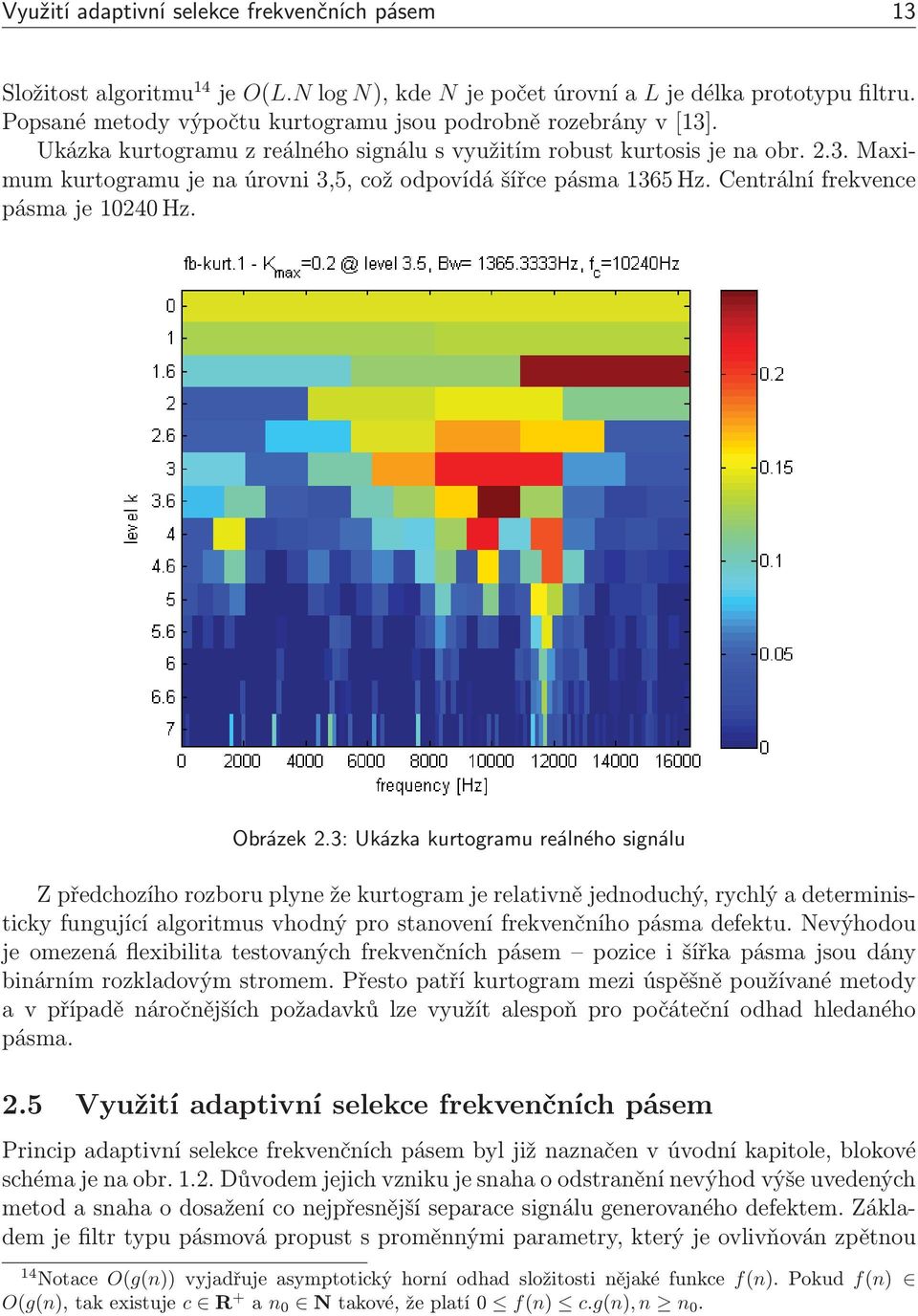 Centrální frekvence pásma je 10240 Hz. Obrázek 2.