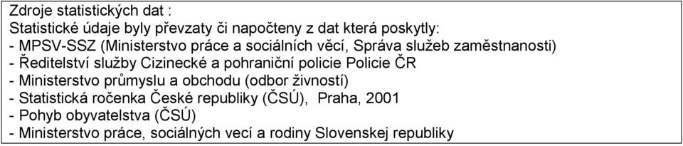 pohraniční policie Policie ČR - Ministerstvo průmyslu a obchodu (odbor živností) - Statistická ročenka České