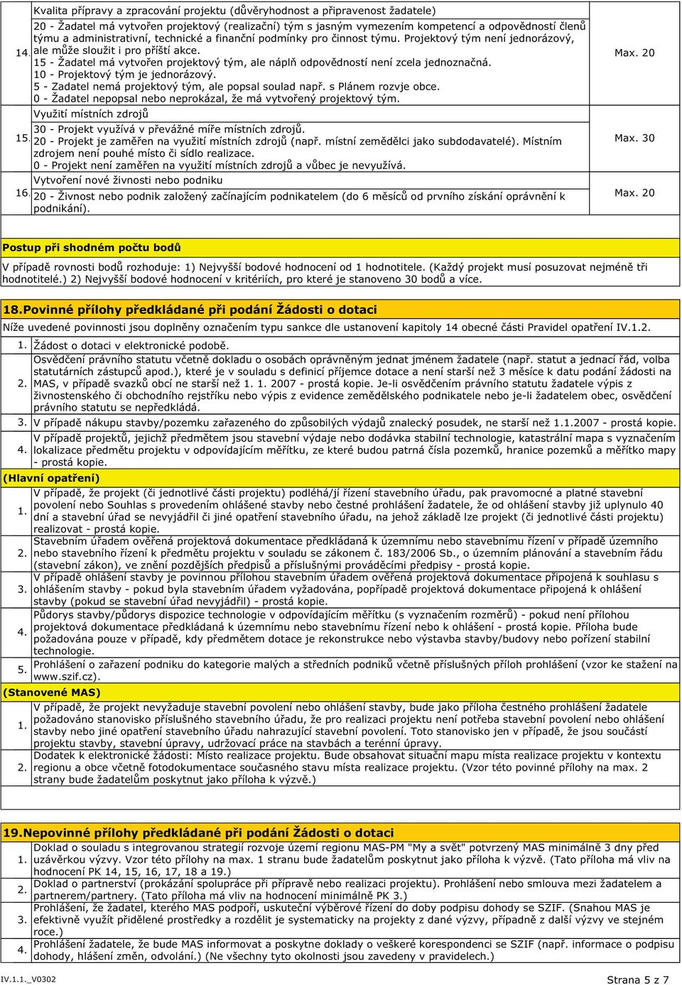 15 - Žadatel má vytvořen projektový tým, ale náplň odpovědností není zcela jednoznačná. 10 - Projektový tým je jednorázový. 5 - Zadatel nemá projektový tým, ale popsal soulad např.