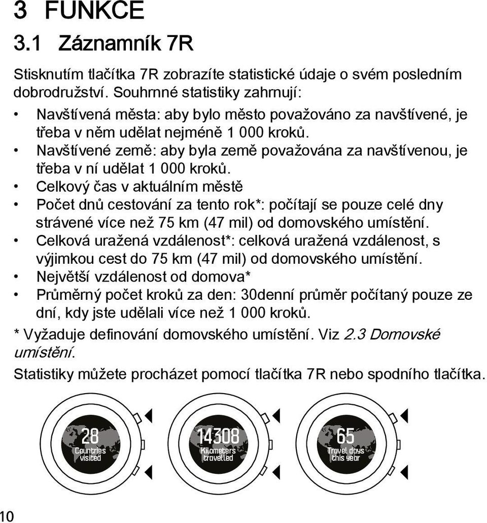 Navštívené země: aby byla země považována za navštívenou, je třeba v ní udělat 1 000 kroků.