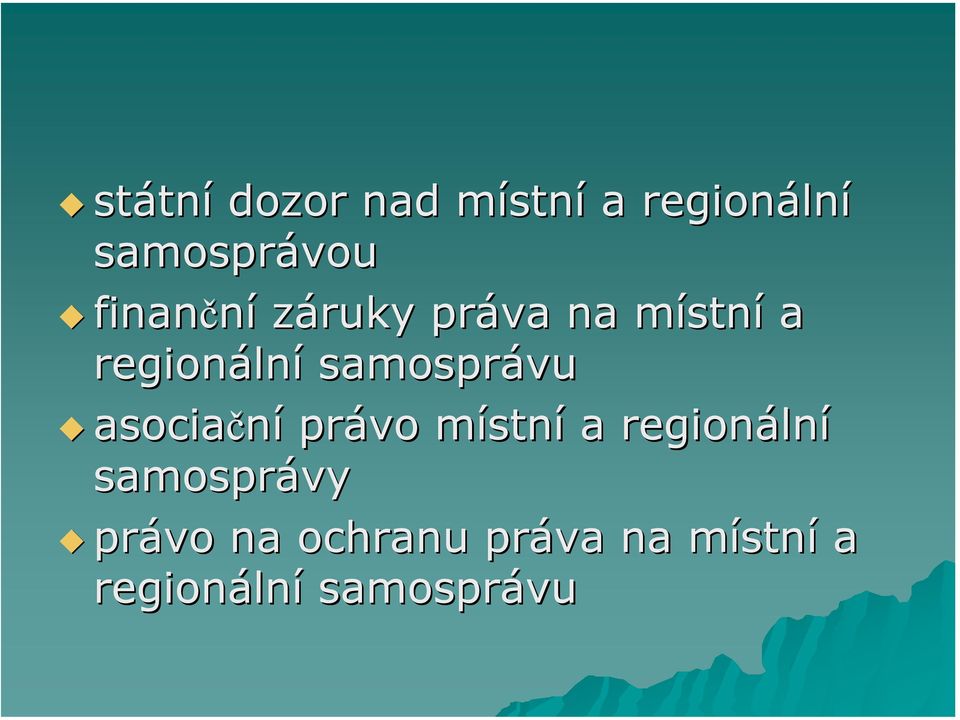 samosprávu asociační právo místnm stní a lní samo