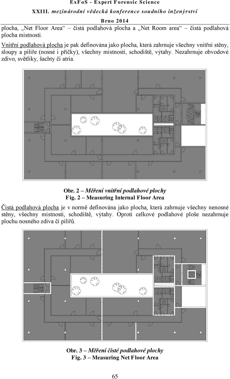 Nezahrnuje obvodové zdivo, světlíky, šachty či atria. Obr. 2 Měření vnitřní podlahové plochy Fig.