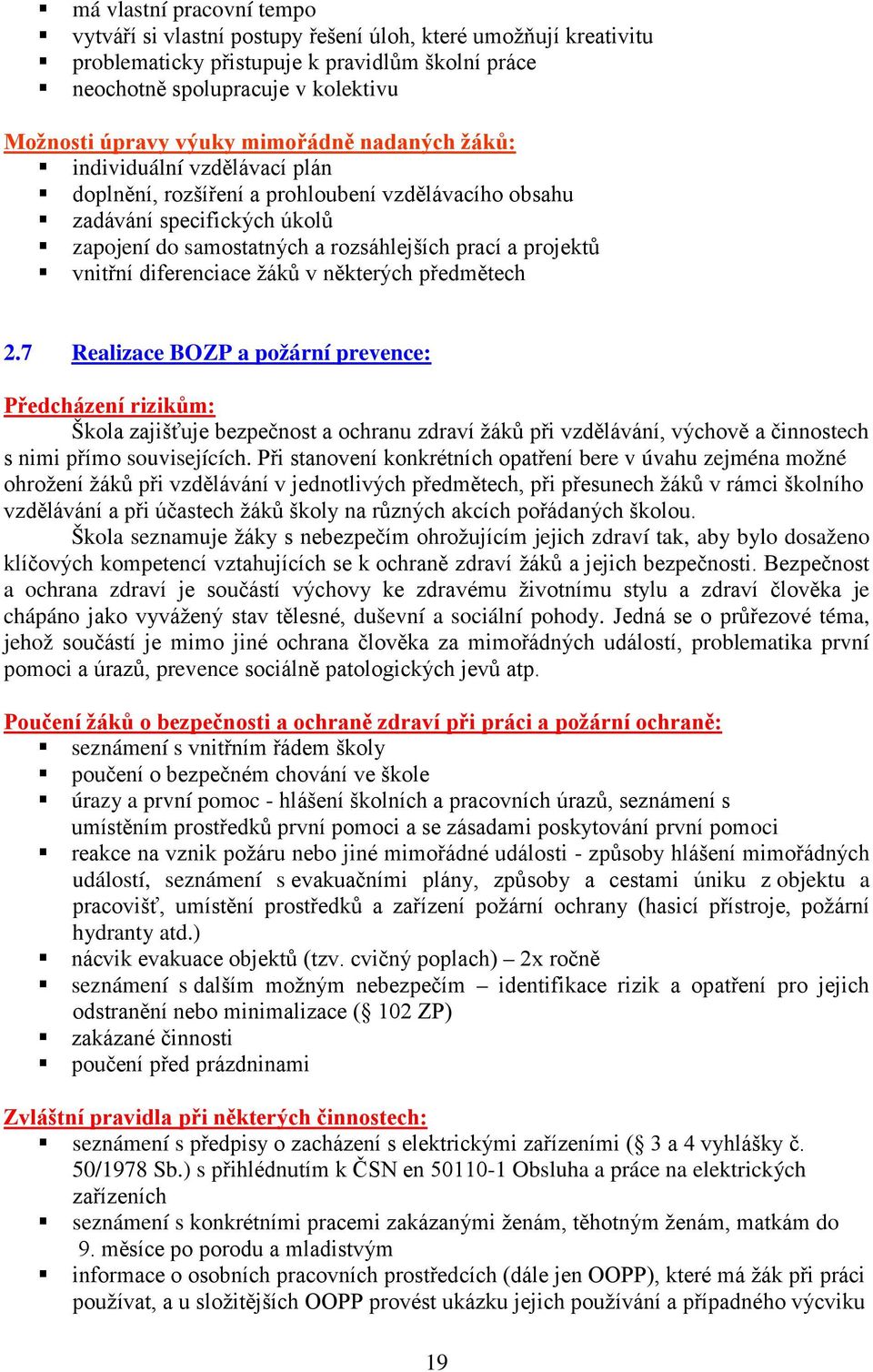 vnitřní diferenciace žáků v některých předmětech 2.