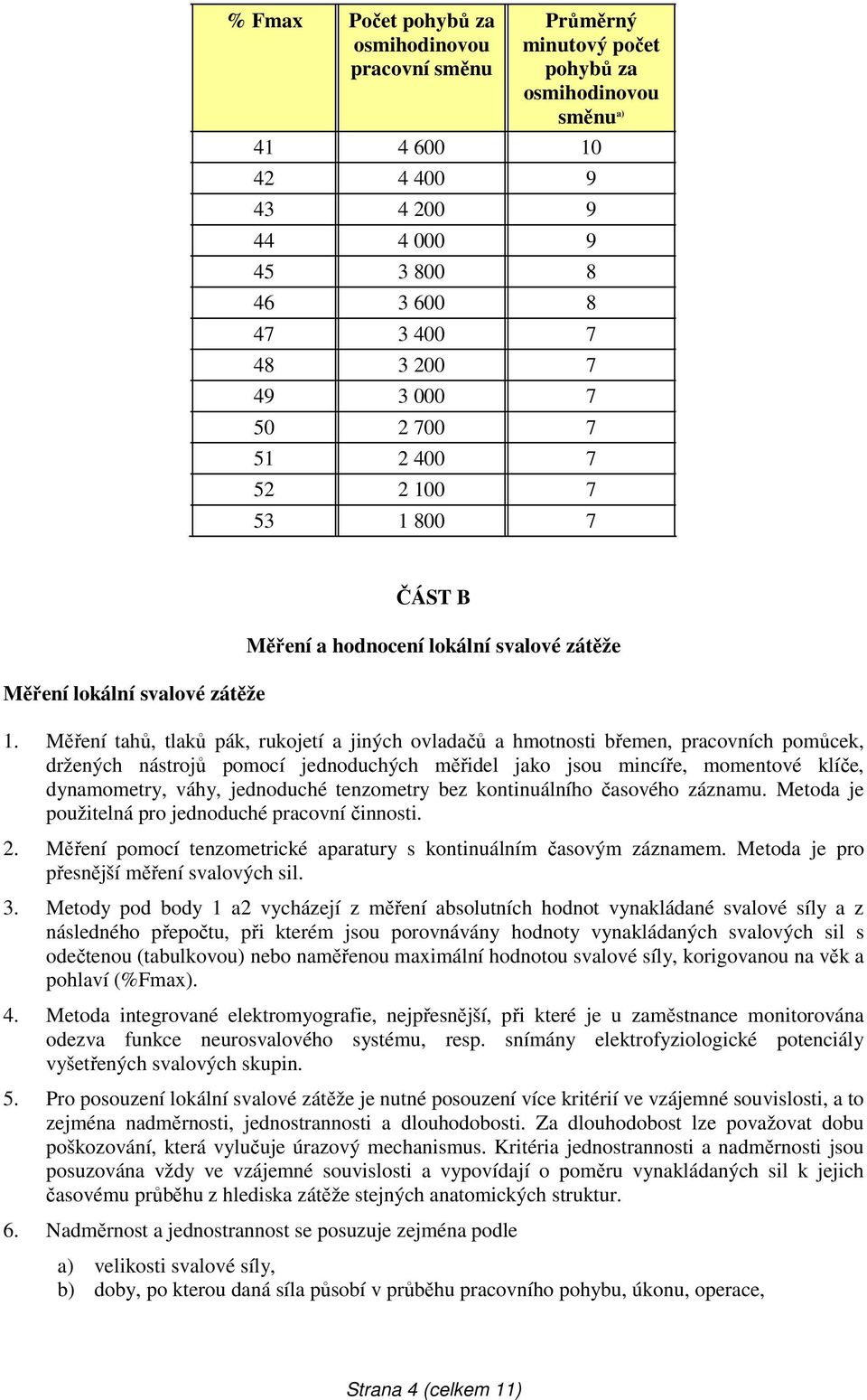 Měření tahů, tlaků pák, rukojetí a jiných ovladačů a hmotnosti břemen, pracovních pomůcek, držených nástrojů pomocí jednoduchých měřidel jako jsou mincíře, momentové klíče, dynamometry, váhy,